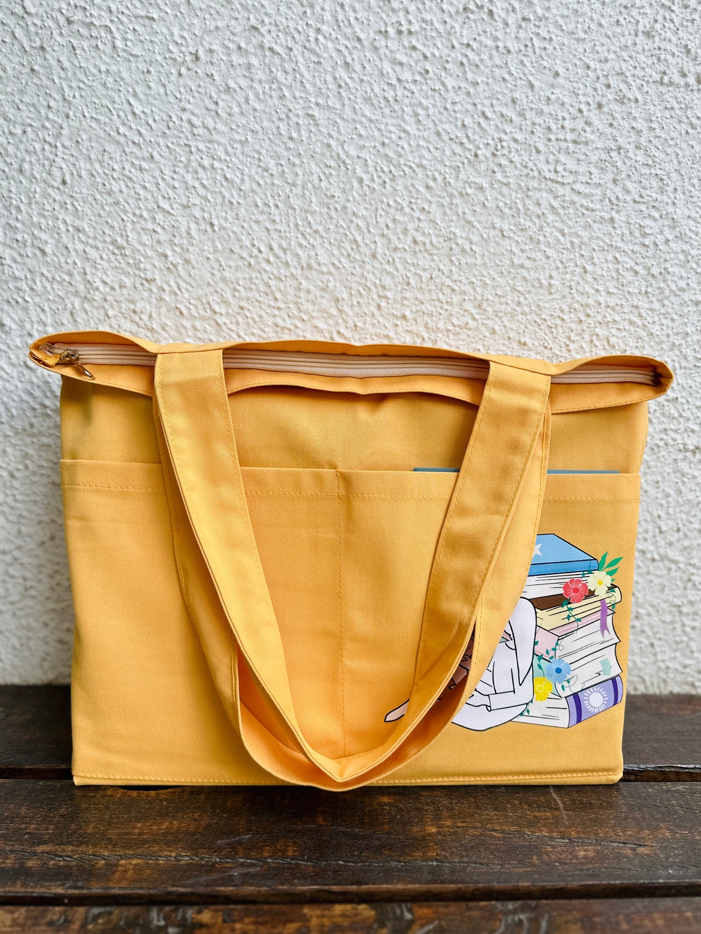 Horizontal Library Tote bag| Twill Cotton