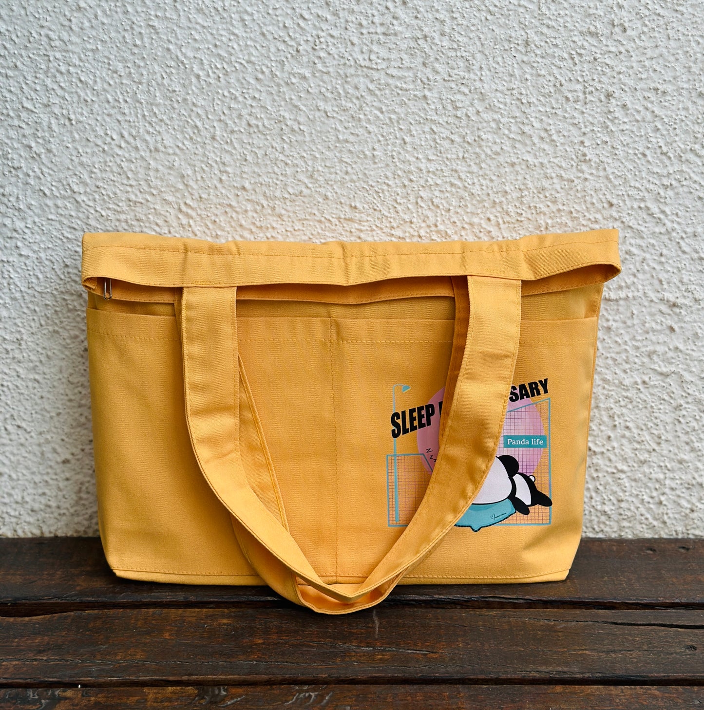 Sleep is Necessary Yellow Tote bag| Horizontal| Twill Cotton
