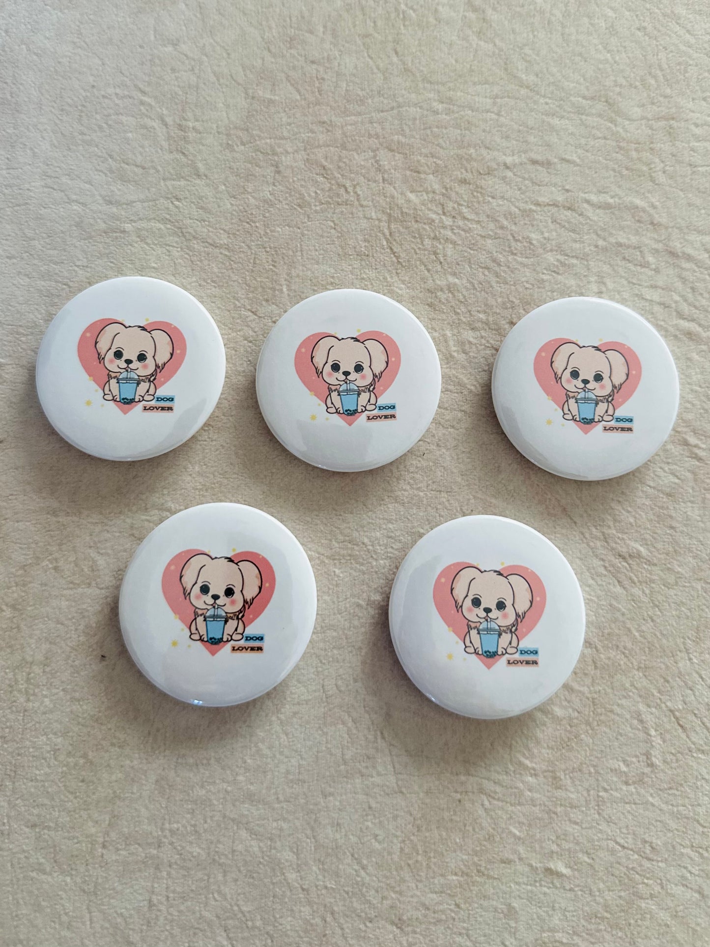 Cute dog |Button badges 5 pieces