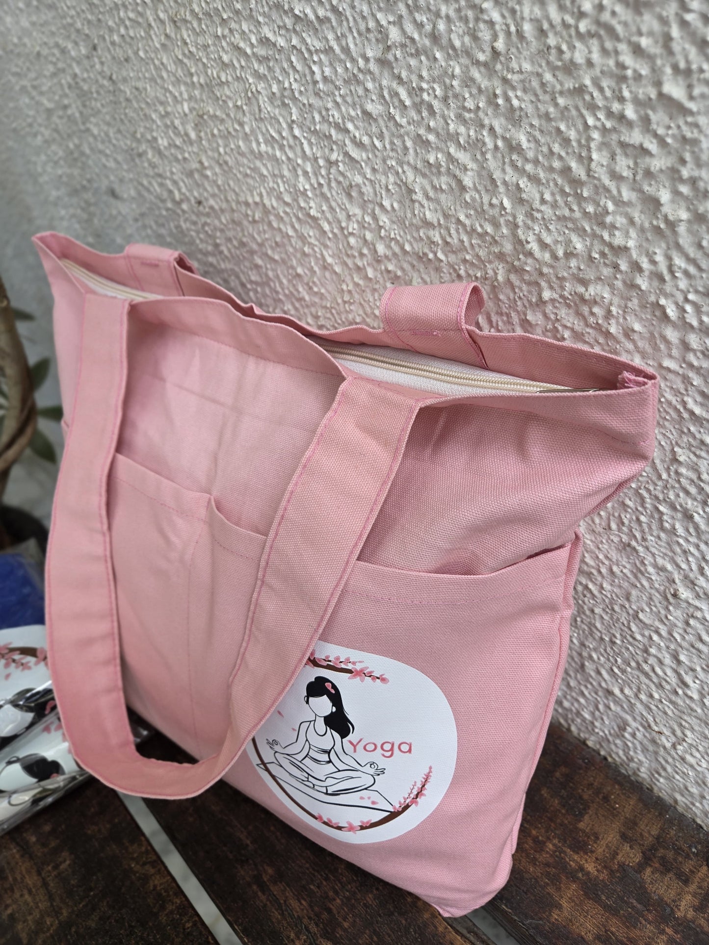 Horizontal Yoga Tote bag | Cotton Canvas