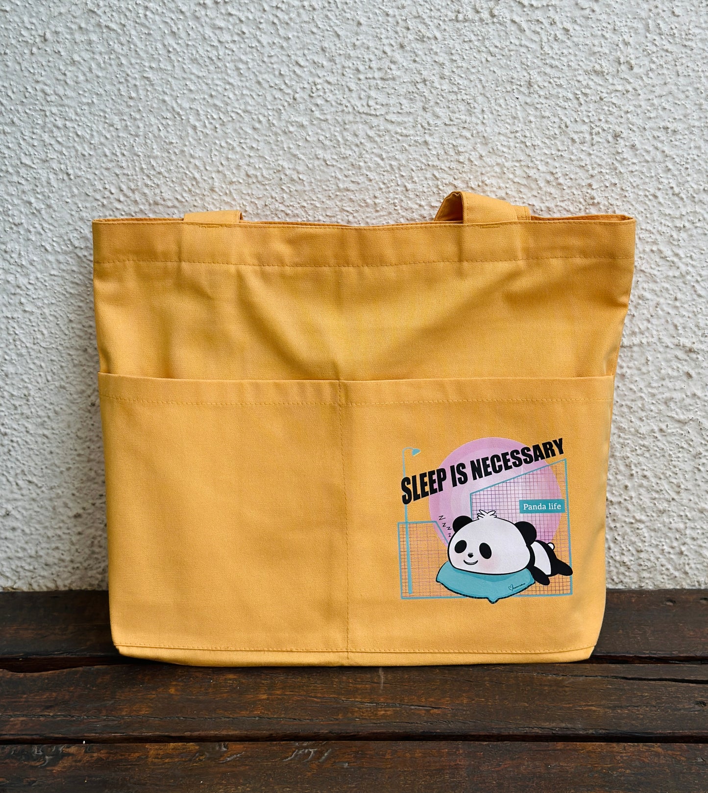 Sleep is Necessary Yellow Tote bag| Horizontal| Twill Cotton