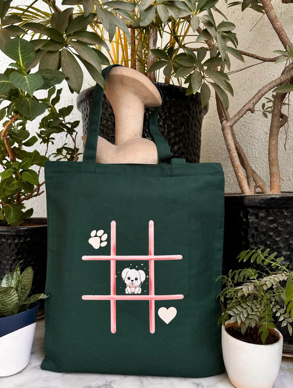 Vertical Cross and Knot Game Tote bag| Twill Cotton