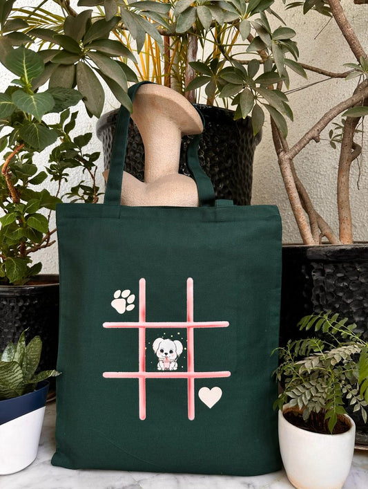 Vertical Cross and Knot Game Tote bag| Twill Cotton