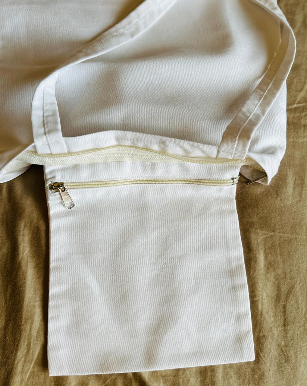 Cute white Elephant Tote bag | Vertical bag| Twill Cotton