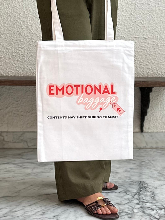 Vertical Emotional baggage Tote Bag| Twill Cotton