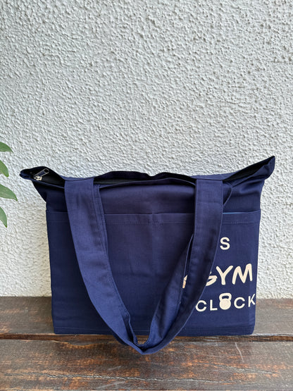 Horizontal Dark Blue Gym Tote bag