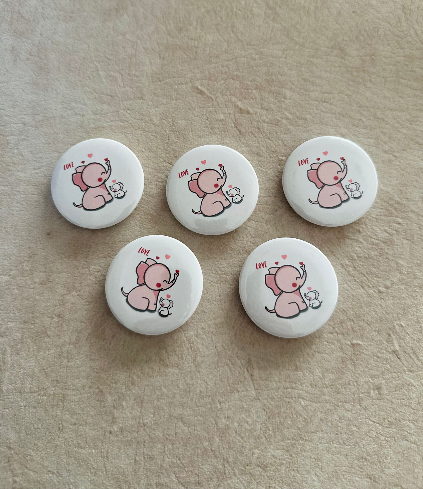 Elephant |Button badges 5 pieces