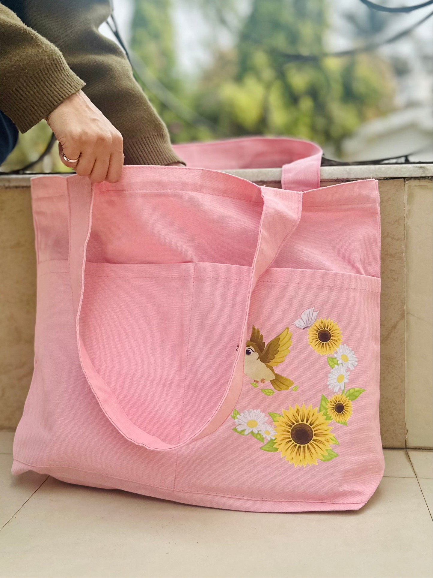 Light pink | Between Sky and Sun Horizontal  bag | Cotton Canvas