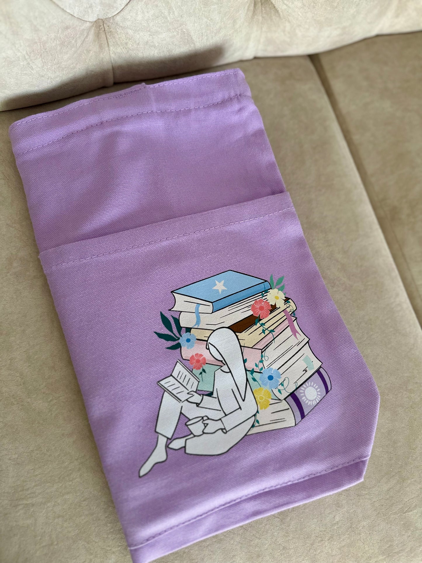 Library Horizontal bag | Cotton Canvas | Light purple