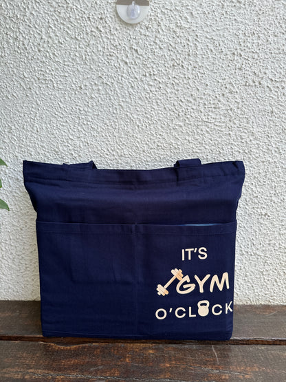 Horizontal Dark Blue Gym Tote bag