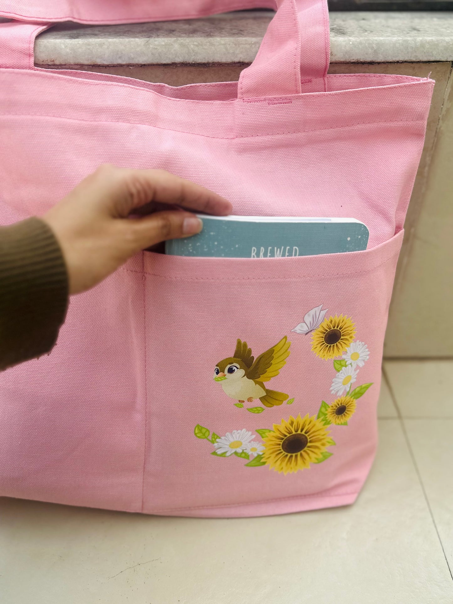 Light pink | Between Sky and Sun Horizontal  bag | Cotton Canvas
