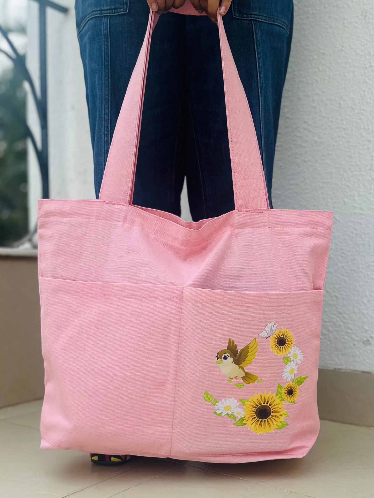 Light pink | Between Sky and Sun Horizontal  bag | Cotton Canvas