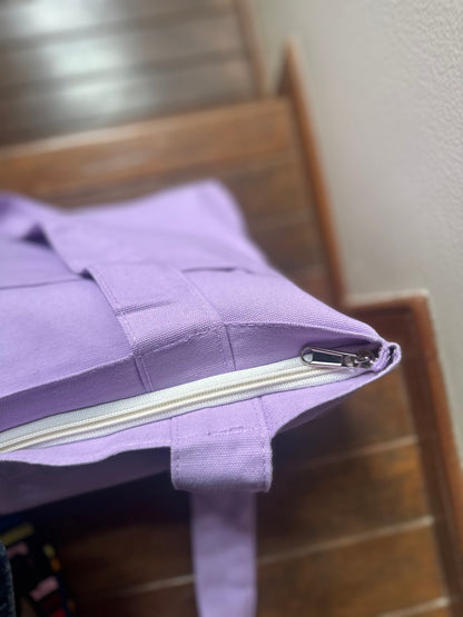 Between Sky and Sun Horizontal bag | Cotton Canvas | Light purple