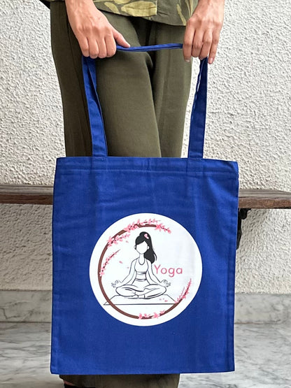 Vertical yoga Tote Bag| Twill Cotton
