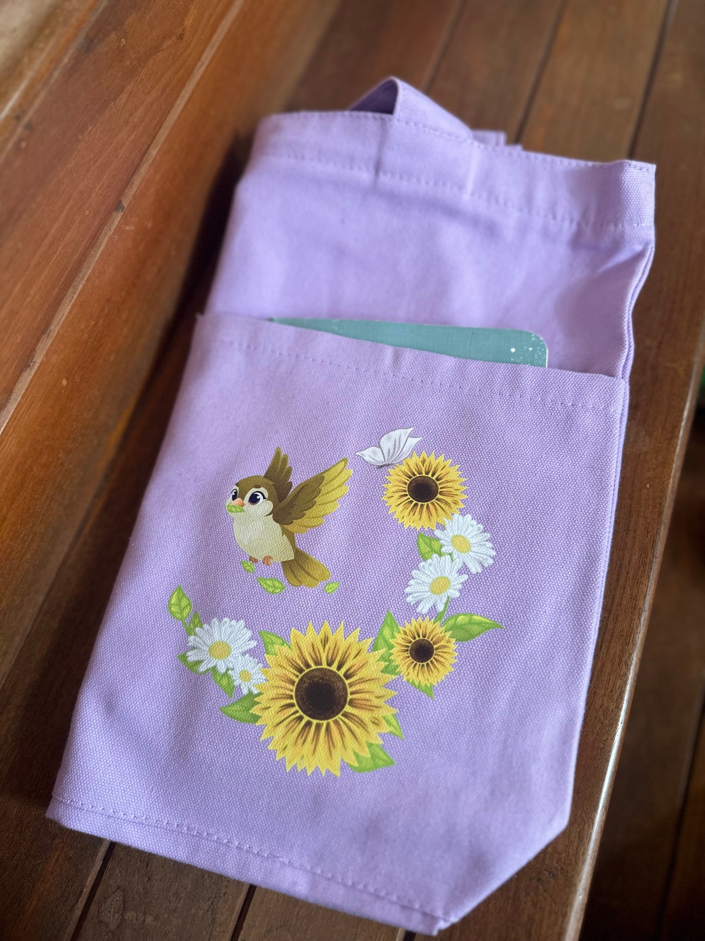 Between Sky and Sun Horizontal bag | Cotton Canvas | Light purple
