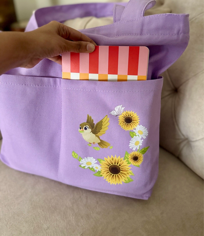 Between Sky and Sun Horizontal bag | Cotton Canvas | Light purple