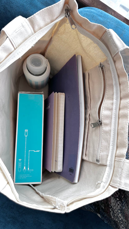 Canvas| The darling Bow Pink | Horizontal tote bag