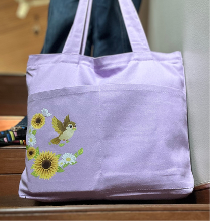 Between Sky and Sun Horizontal bag | Cotton Canvas | Light purple