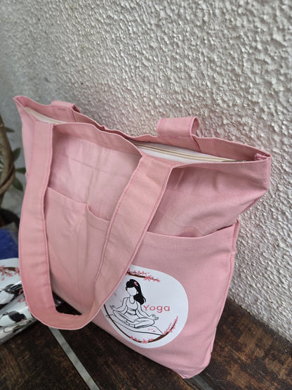 Horizontal Yoga Tote bag | Cotton Canvas