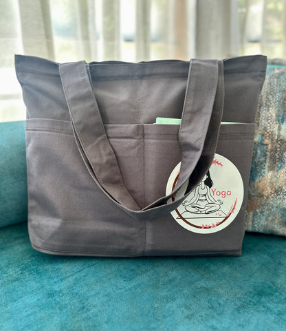 Horizontal yoga Tote bag| Twill Cotton