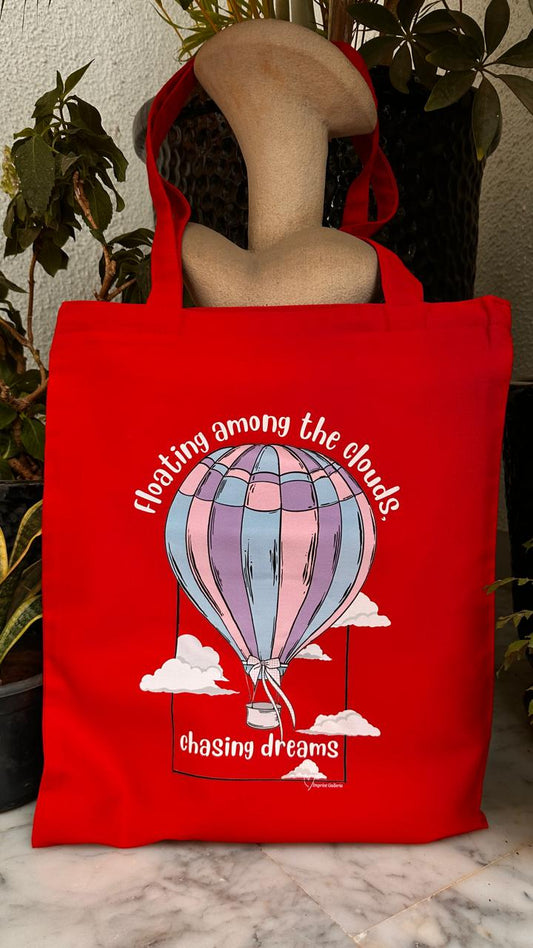 Vertical tote bags Red Balloon | Red