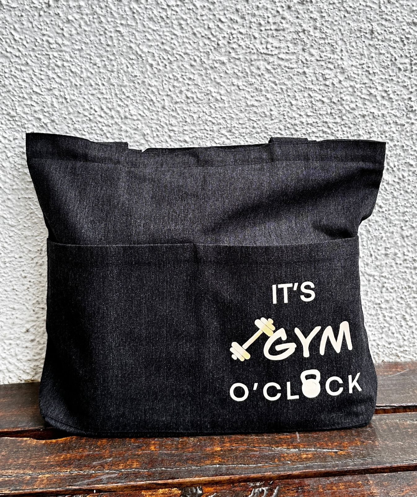 Horizontal Jeans Black Gym Tote bag